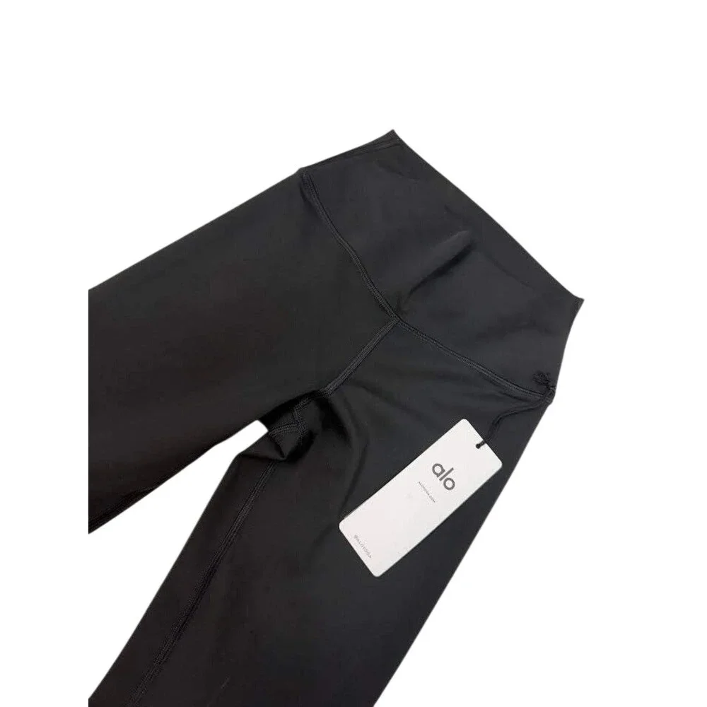 Alo Yoga Airbrush‎ High-Waist Snap Flare Leggings Black XS NWT